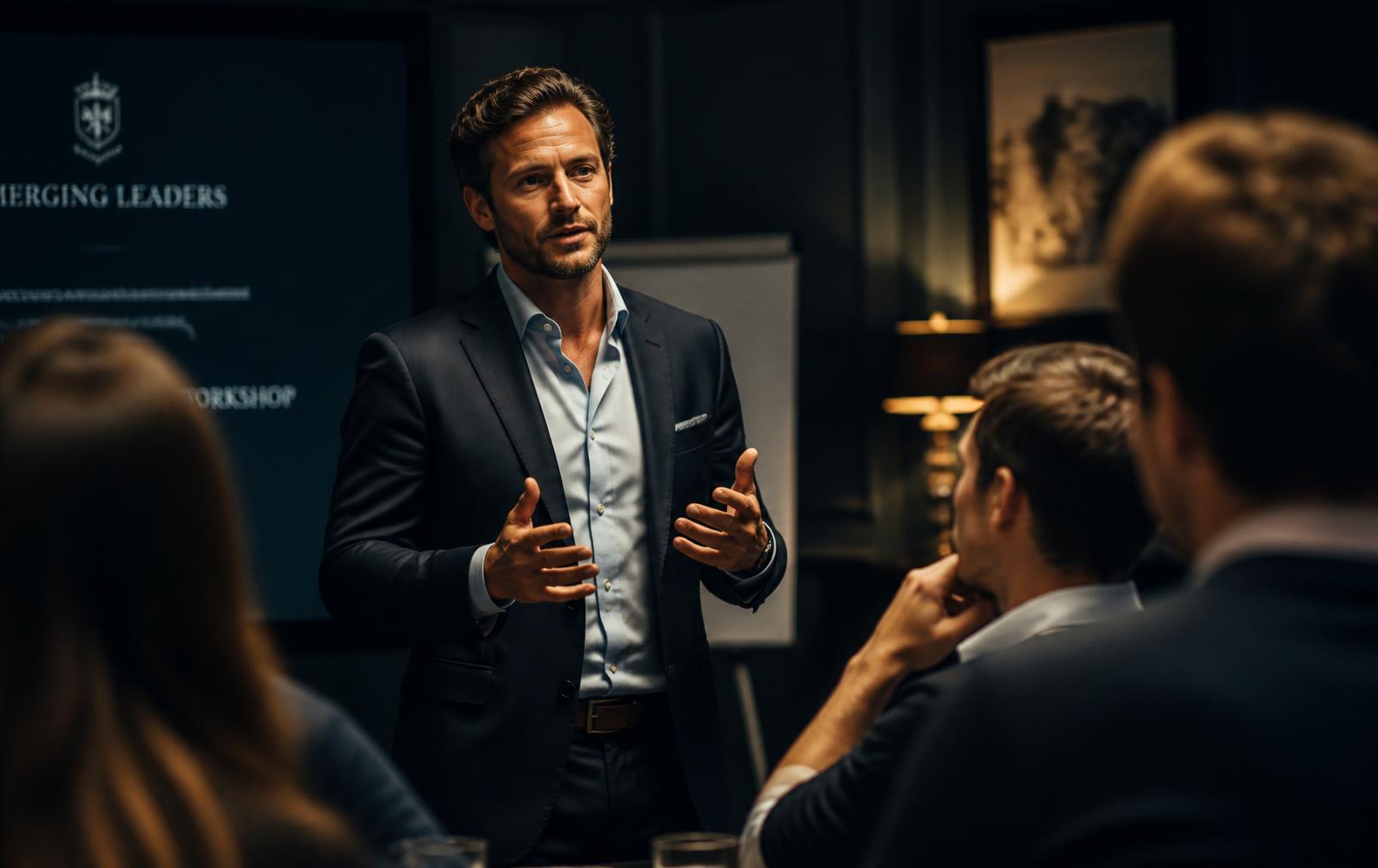 Mentor leading a leadership workshop